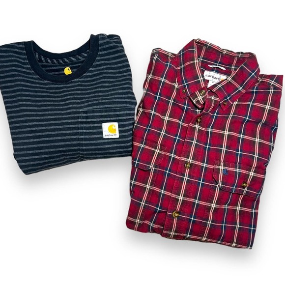 Carhartt Button Down and TShirt Bundle - Picture 1 of 7